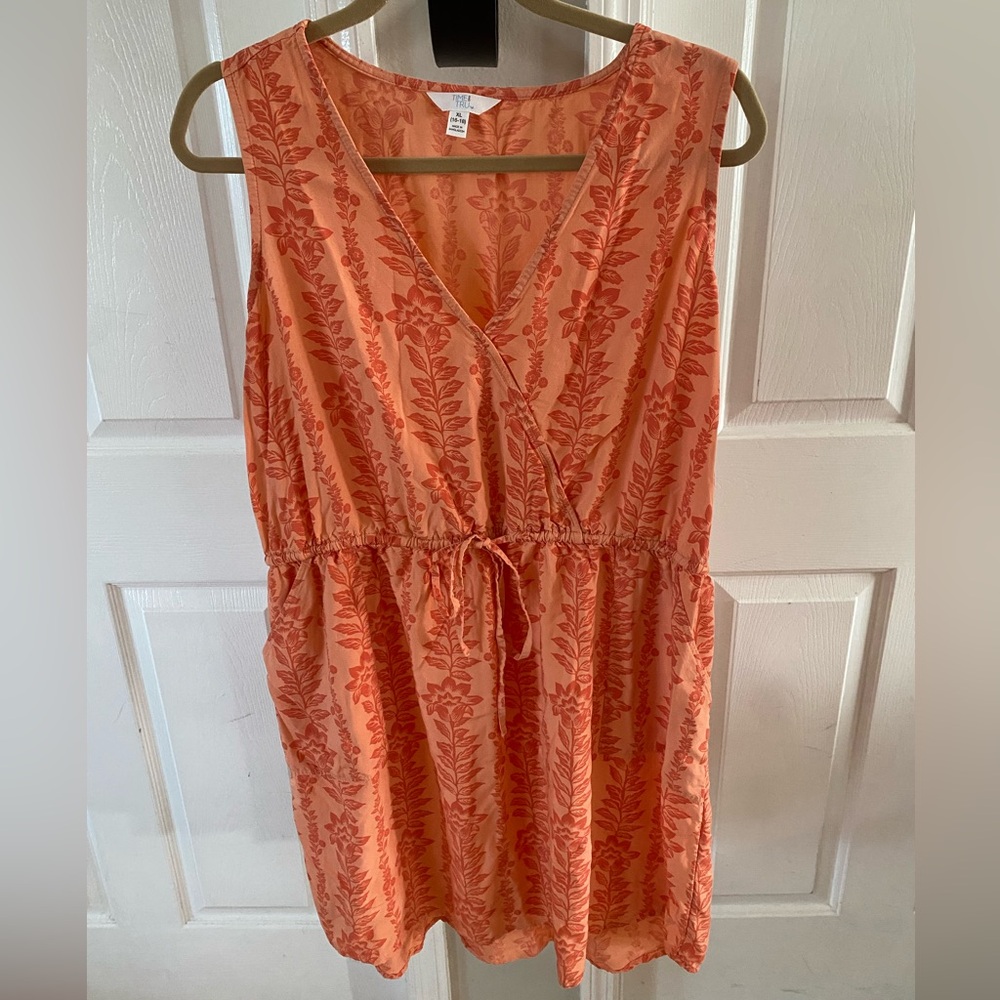 Time and Tru Orange Floral Mini Dress